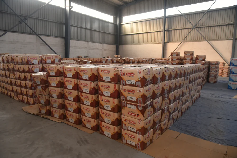 SHIVA branded packaged product inventory ready for dispatch